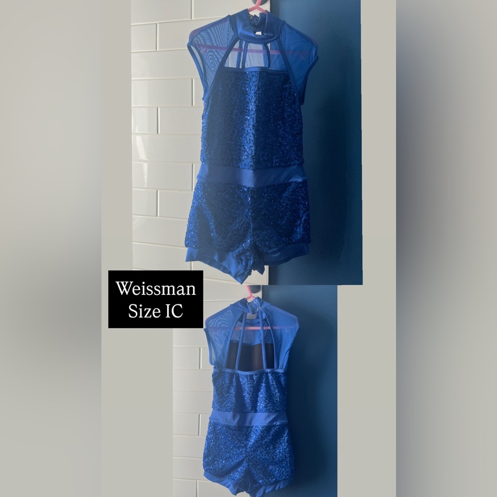 Weissman Royal Blue Sequin Romper dance costume